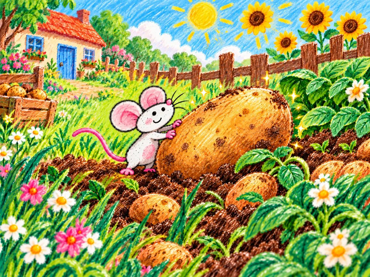 Ilustracja do bajki Myś i ziemniak